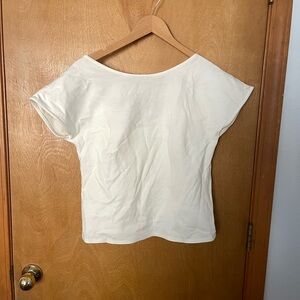 Akris Punto Cream Short Sleeve Top